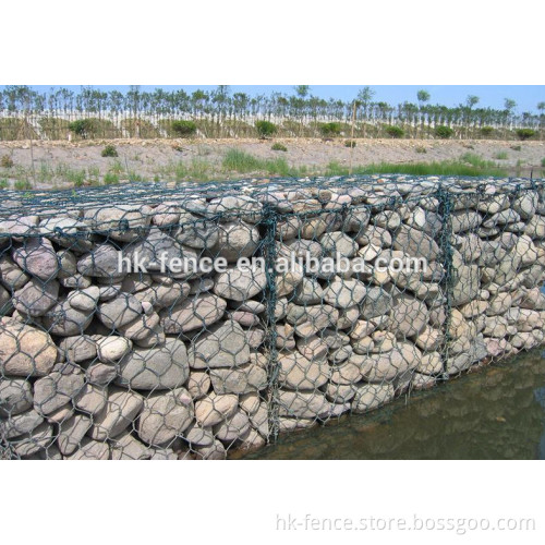 PVC coated river bank protect stone gabion box